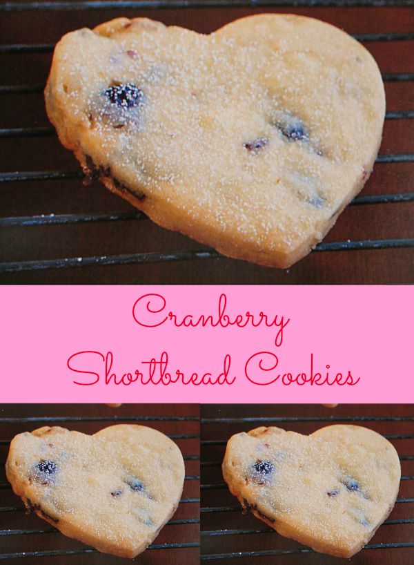 Cranberry Shortbread Cookies - One of the quick and sweet recipes for Valentine's Day on basilmomma.com