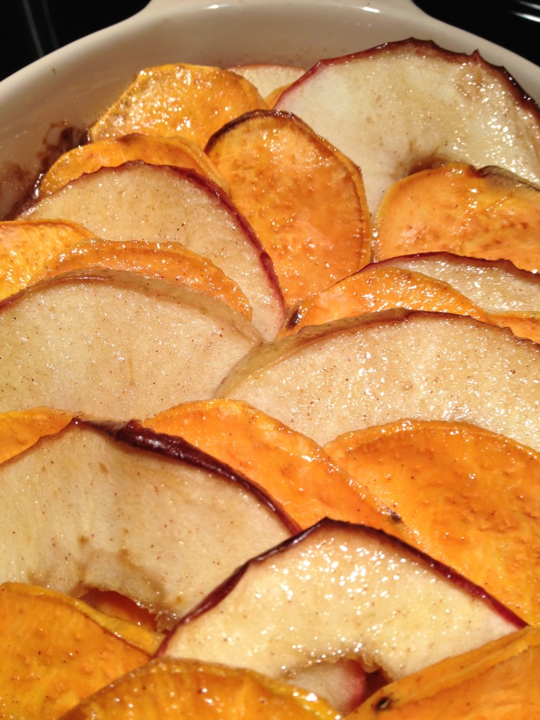 Candied Sweet Potatoes with Apples - a lighter, healthier Thanksgiving side dish alternative. No more super sweet marshmallow topping!