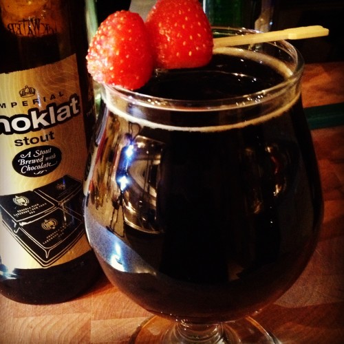 Craft Beer Cocktails for New Year's Eve, including this Chocolate Covered Strawberry