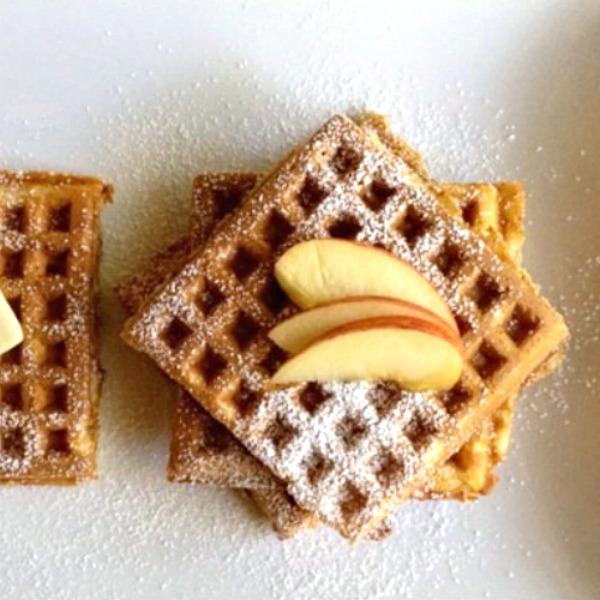 Apple waffles spiced with cinnamon make the best fall breakfast! This easy waffles recipe is from the Gooseberry Patch cookbook, A Hometown Harvest.