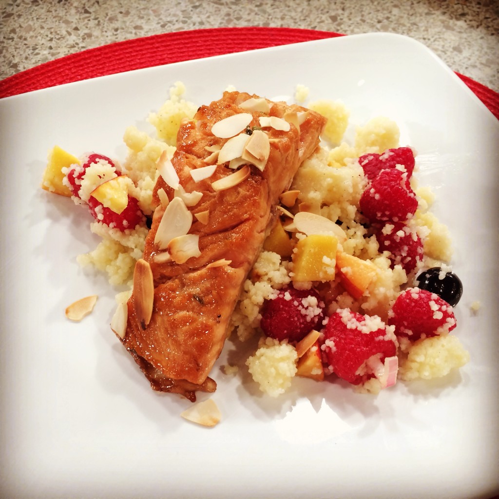 Honey Lime Salmon over Fruity Couscous