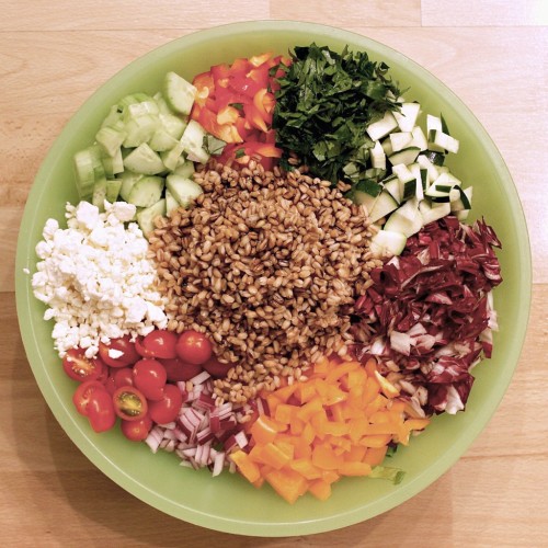 Healthy Farro Chopped Salad Recipe, from basilmomma.com