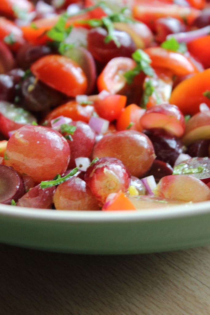 Refreshing Grape, Mint and Tomato Salad, I am pretty sure you will be making this a LOT this summer!