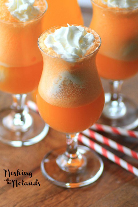 Orange Creamsicle Float from Noshing with the Nolands - Perfect recipe to celebrate National Creamsicle Day!