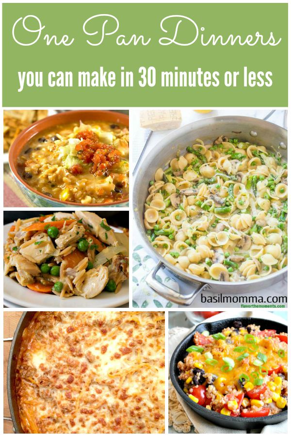Recipe Collection of One Pan Dinners on Basilmomma.com - These dinner recipes are all kid-friendly, made in one pan, and in under 30 minutes, making them perfect school night dinners for busy families!