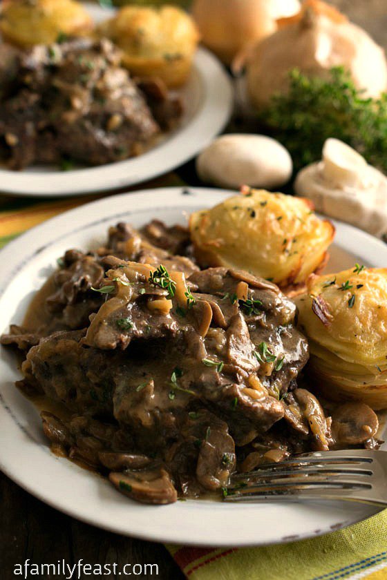Slow Cooker Swiss Steak from A Family Feast - Slow cooker recipes don't get any better than this!