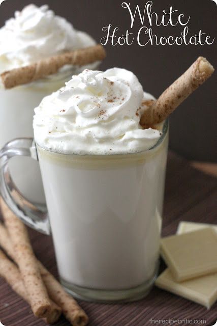 White Hot Chocolate Recipe from The Recipe Critic - part of a round up of kid friendly hot drinks on basilmomma.com