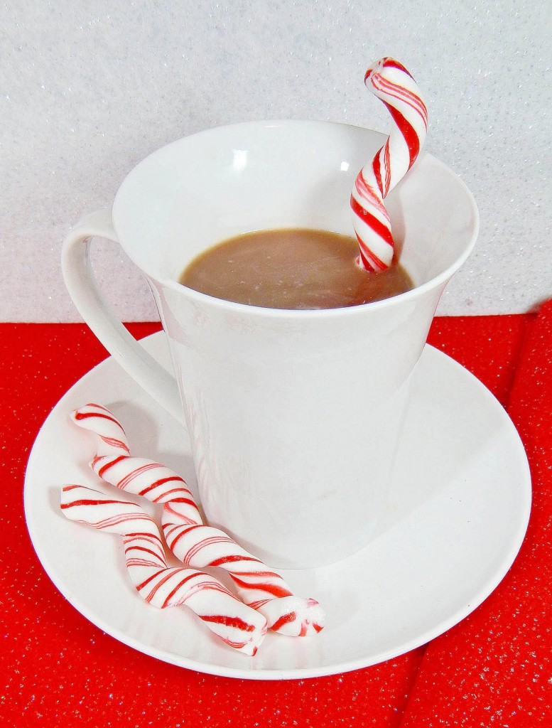 Candy Cane Swizzle Sticks from Frosting and a Smile - An easy Christmas dessert that goes perfectly in a mug of hot cocoa.
