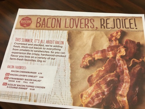 Bacon lovers, rejoice! Lots of bacon items are on Bob Evans new summer menu!
