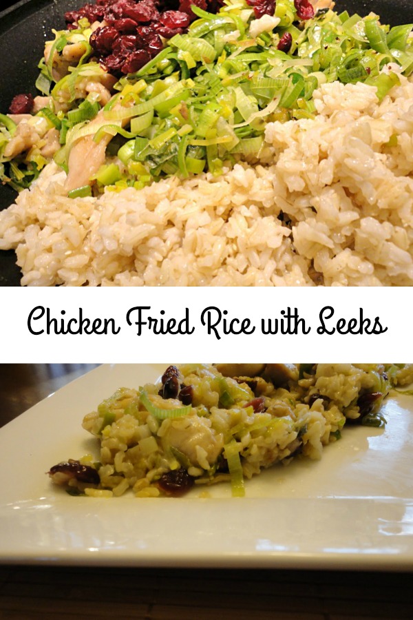 Chicken Fried Rice with Leeks and Cranberries - Get the recipe on basilmomma.com