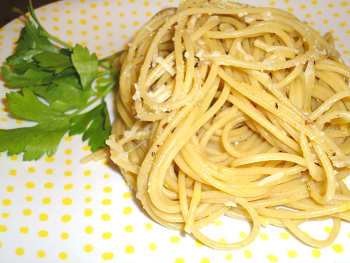Easy Lemon Pasta is a quick weeknight meal that comes together in less than 20 minutes! Add protein or have it as a meatless meal. Recipe on basilmomma.com