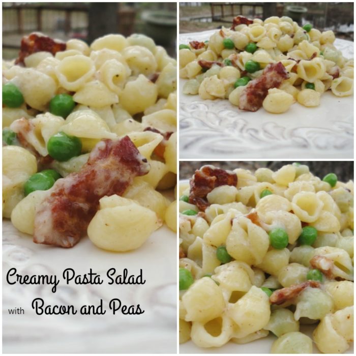 Creamy Mini Shell Pasta Salad With Bacon And Peas Basilmomma