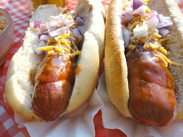 Coney Dog with Dr. Pepper BBQ Sauce - Get the delicious recipe at basilmomma.com