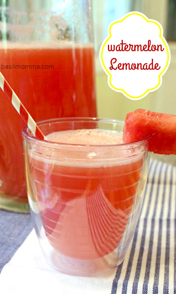 Fresh Watermelon Lemonade - A family friendly, refreshing summer drink. Get the recipe from @basilmomma