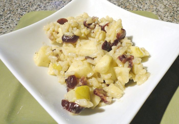 Gorgonzola Apple Cranberry Risotto - Recipe on basilmomma.com