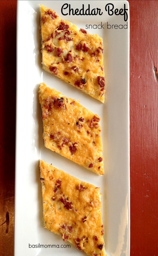 Cheddar Beef Snack Bread - Perfect for brunch, game day food, or an after school snack. Get the recipe from basilmomma.com