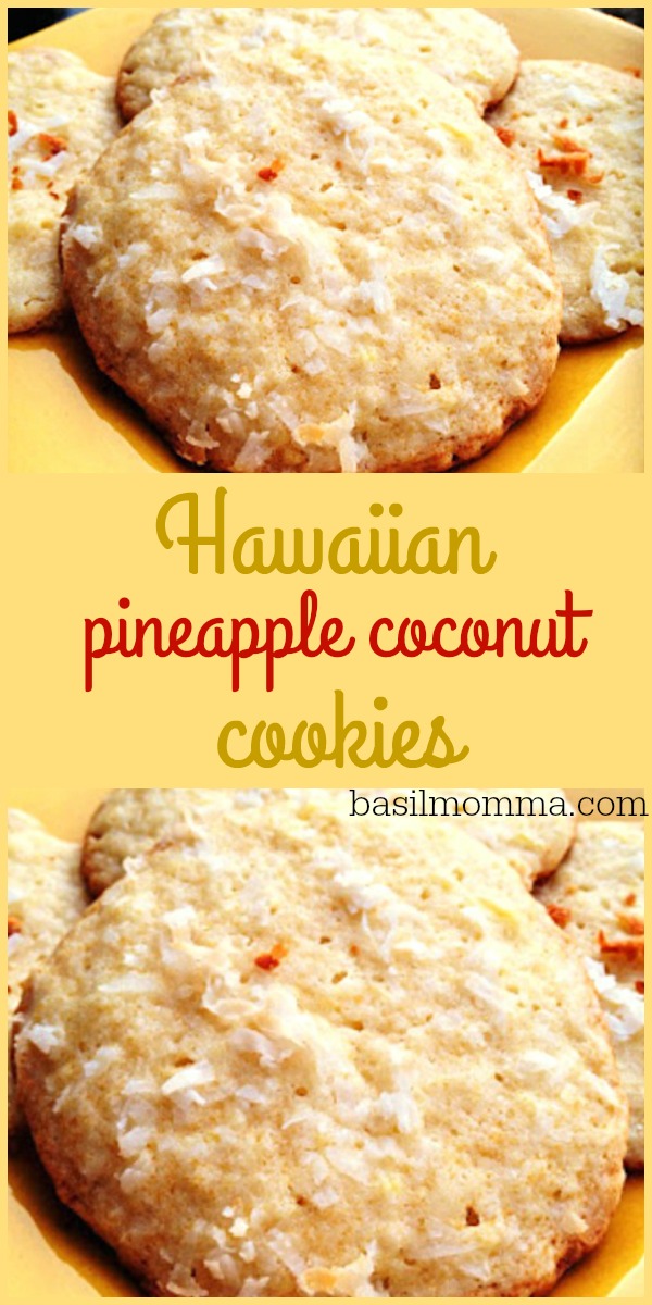 Hawaiian Pineapple Coconut Cookies Recipe - The perfectly sweet, chewy cookie! Get the recipe from @basilmomma