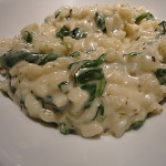 Spinach Goat Cheese Risotto is a creamy, comforting, delicious side dish! Get the recipe from basilmomma.com