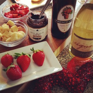 Fruit and Fudge Dessert Shooters - just one of the easy recipes for Valentine's Day on basilmomma.com