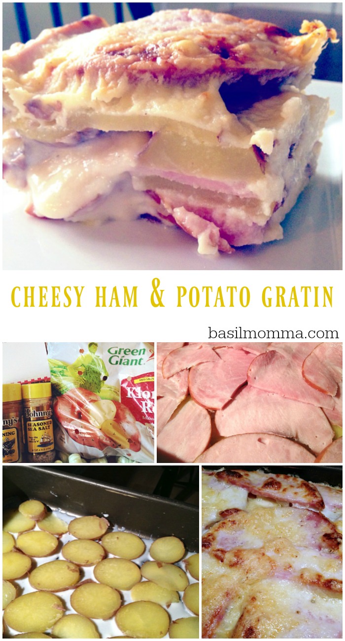 Cheesy Ham and Potato Gratin - A delicious casserole side dish or main dish for the holidays. Get the recipe from @basilmomma
