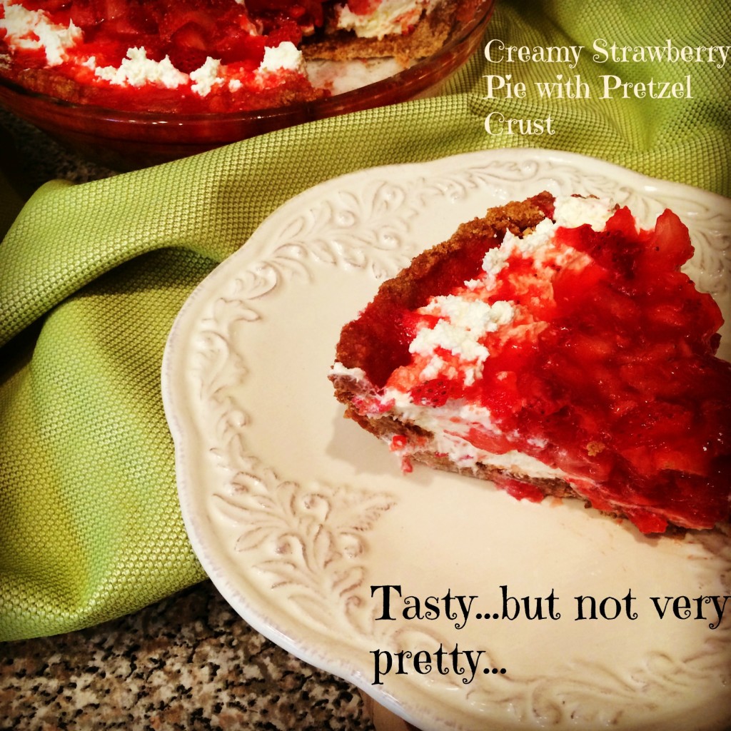 Creamy Strawberry Pie with Pretzel Crust - Basilmomma