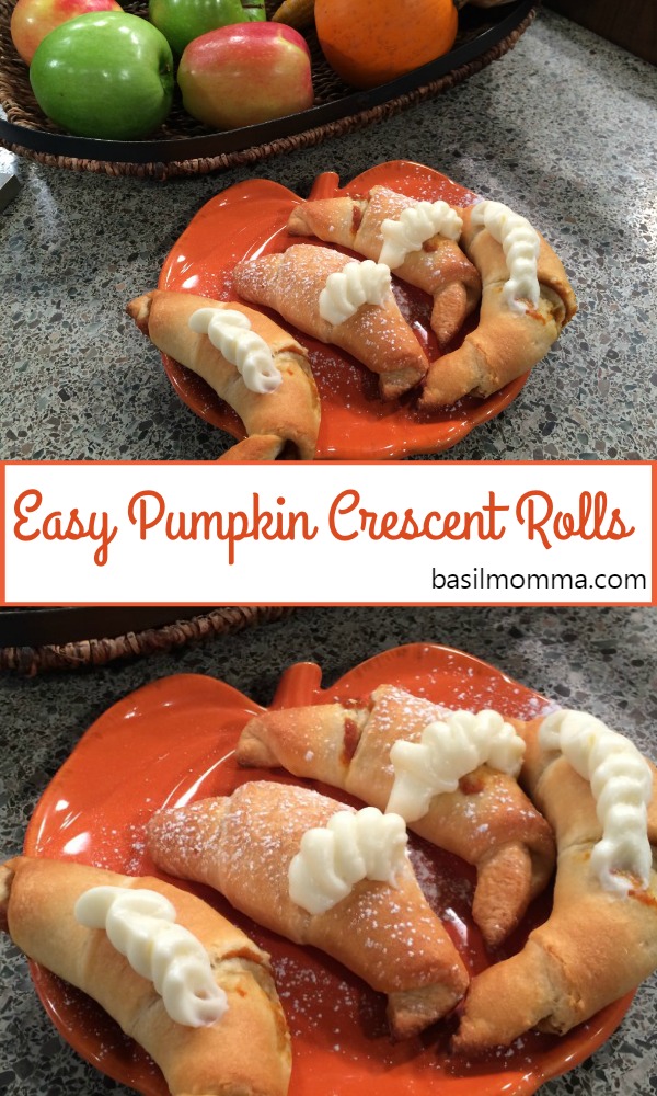 Easy Pumpkin Crescent Rolls are an easy pumpkin recipe that makes a great snack or quick dessert. Fall baking at its easiest! Recipe on basilmomma.com