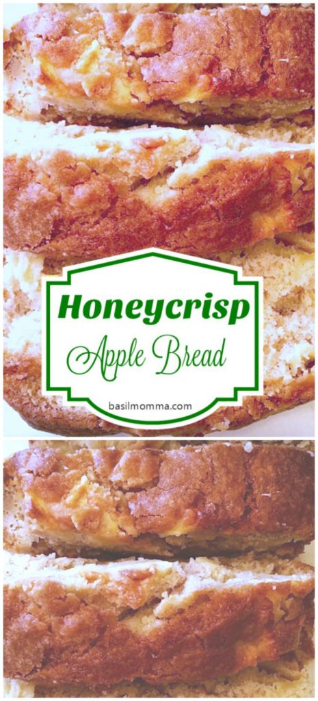 Honeycrisp Apple Bread - This quick bread recipe is a taste of fall! See it on basilmomma.com