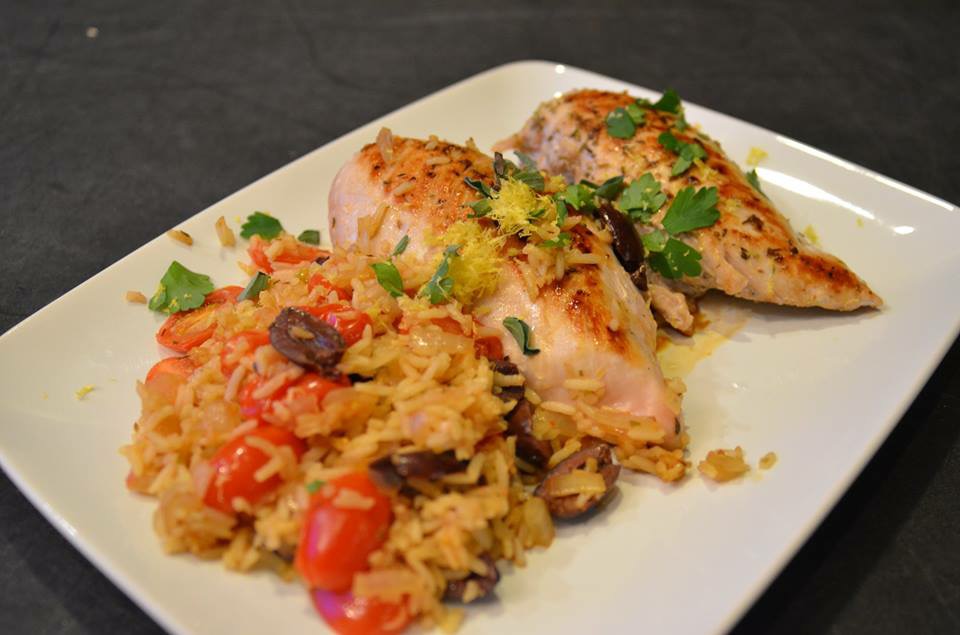 One Skillet Mediterranean Chicken @Basilmomma Skillet Meal