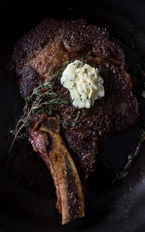 Lemon Herb Butter Pan Fried Ribeye Steak - 1 of our Top 5 Favorite Meat Lover's Meals - See them on Basilmomma.com