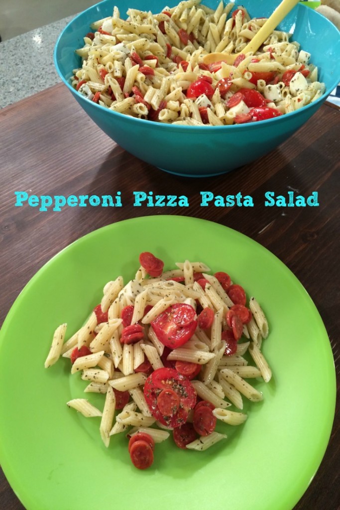 Pepperoni Pizza Pasta Salad as Seen on IndyStyle {Kids in the Kitchen}