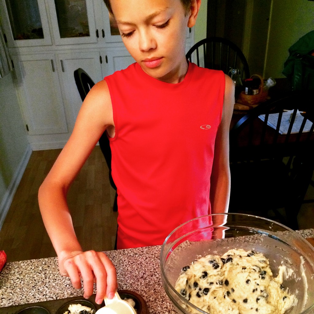 making the best blueberry lime muffins