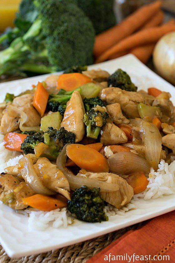 Orange Skillet Chicken with Vegetables from A Family Feast - A quick and easy dinner recipe