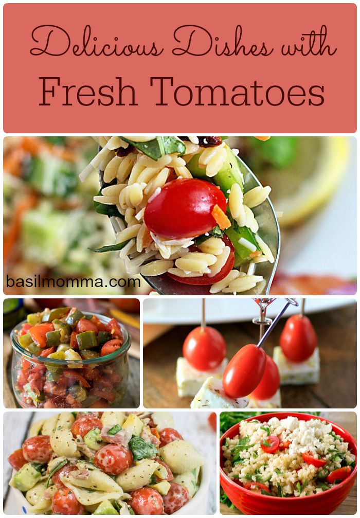 Tasty recipes that use garden tomatoes - This collection of recipes can be seen on basilmomma.com