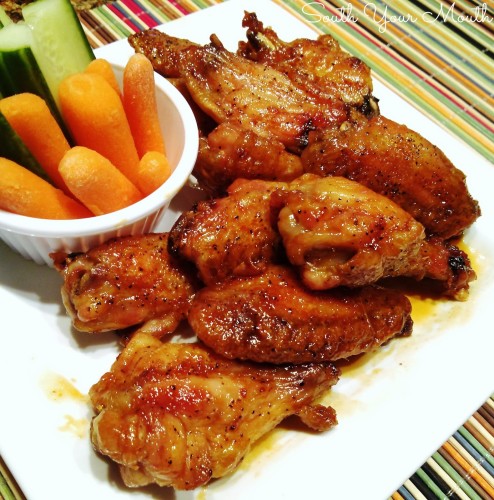 Crispy Baked Chicken Wings with Sweet Asian Hot Sauce - One of the game day chicken wing recipes in a roundup on basilmomma.com
