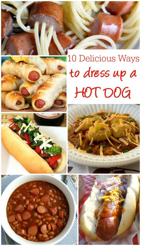 10 Delicious Ways to Dress Up A Hot Dog - from chili dogs to frank and beans, there are 10 tasty hot dog recipes in this collection on basilmomma.com