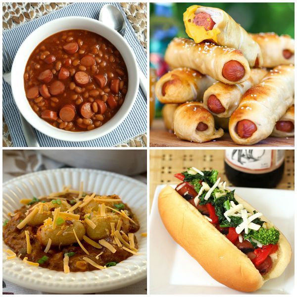 10 Delicious Ways to Dress Up A Hot Dog - from chili dogs to frank and beans, there are 10 recipes with hot dogs in this collection on basilmomma.com
