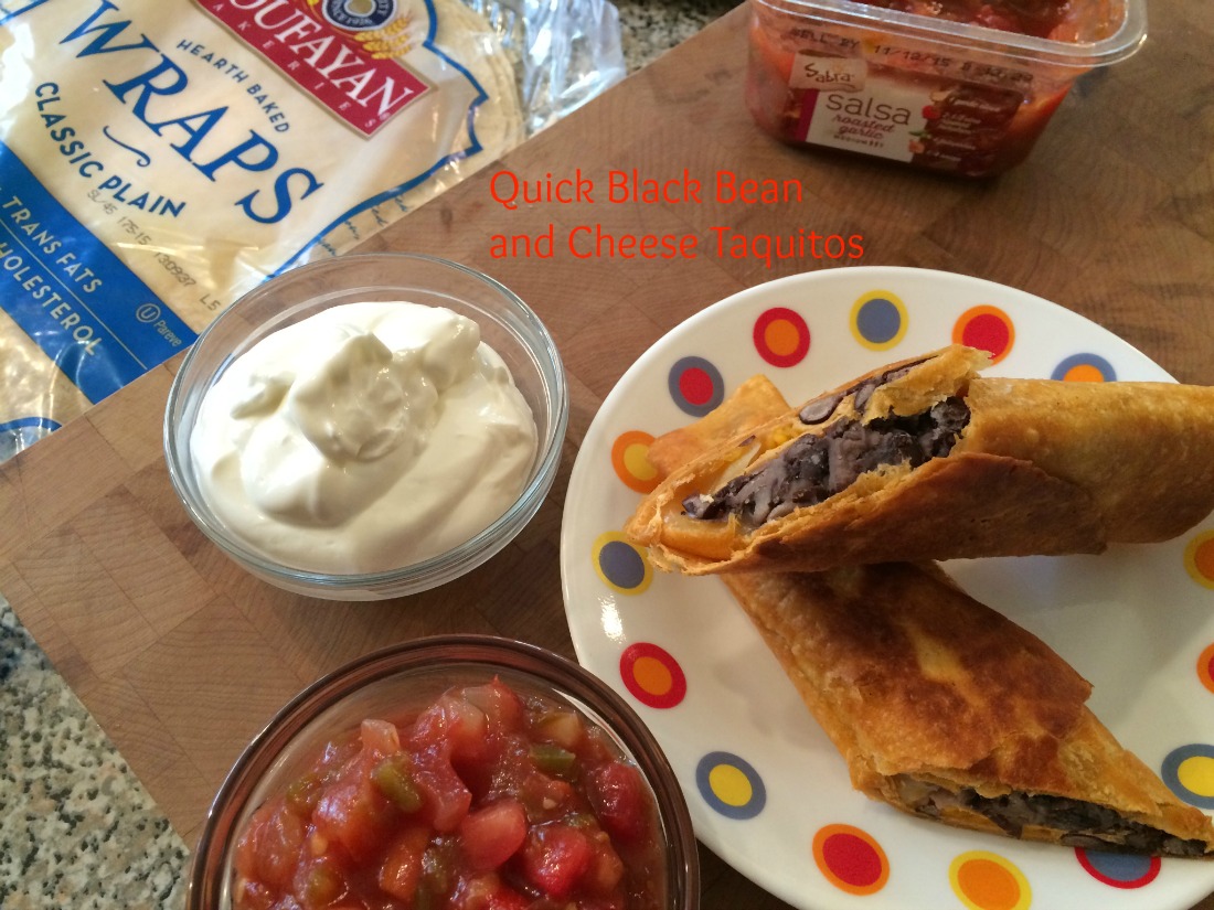Quick Black Bean and Cheese Taquitos