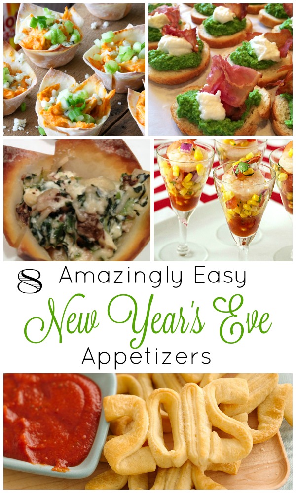 Easy New Year's Eve Appetizers - Get this collection of 8 amazingly easy New Year's Eve appetizer recipes on basilmomma.com