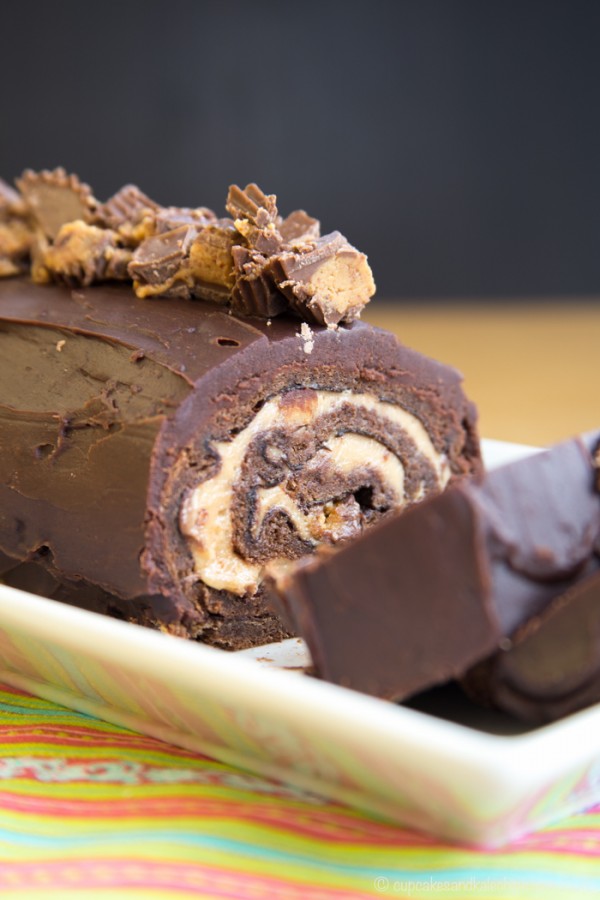 Peanut Butter Cup Flourless Chocolate Cake Roll - Recipe from Cupcakes and Kale Chips for Peanut Butter Lover's Day