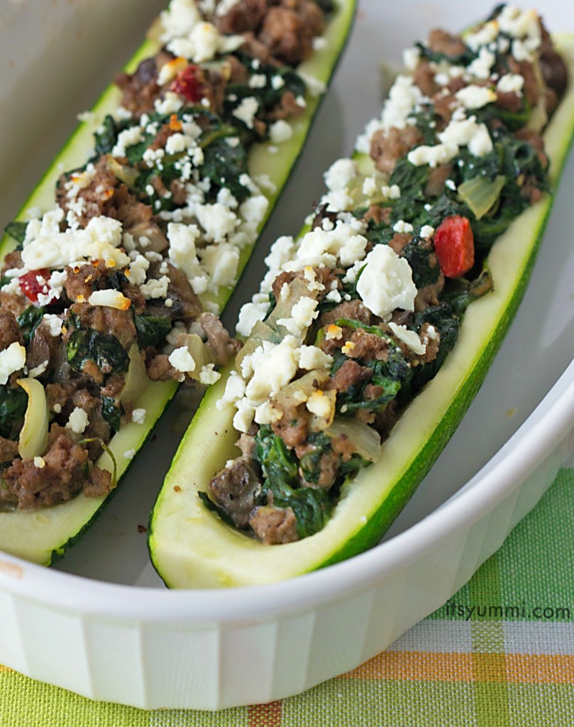 Turkey Stuffed Zucchini Boats from @itsyummi - Just one of the healthy dinner recipes in a collection on basilmomma.com