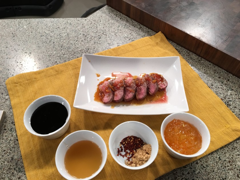 Seared Duck Breasts with Orange Bourbon Molasses Sauce Basilmomma