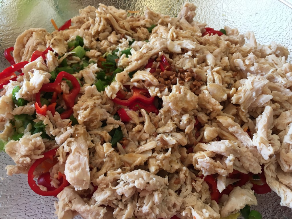 Chinese Chicken Cabbage Salad with Peanut Sauce
