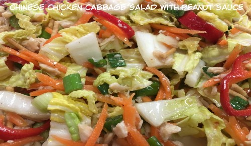 Chinese Chicken Cabbage Salad with Peanut Sauce