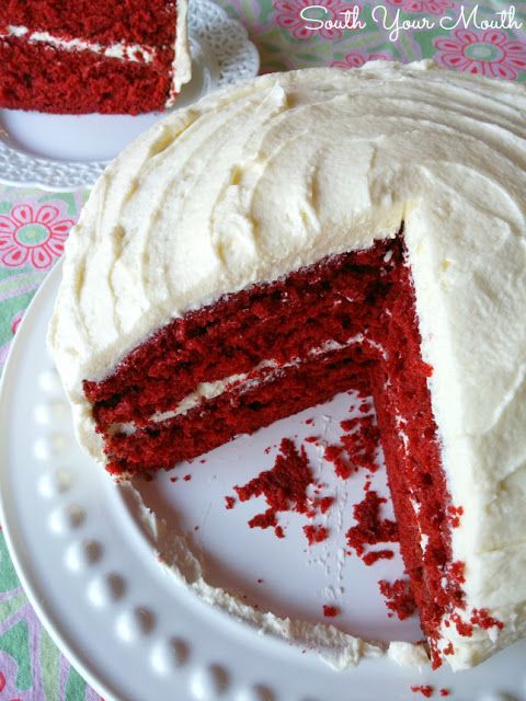 Mama's Red Velvet Cake Recipe, from South Your Mouth - Just one of the sweet Valentine's Day recipes in a collection on basilmomma.com