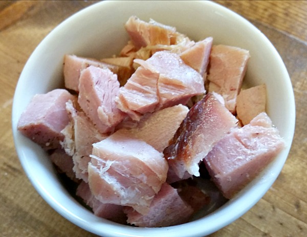 Leftover ham, used to make Slow Cooker Ham Soup \\ Get the recipe on basilmomma.com