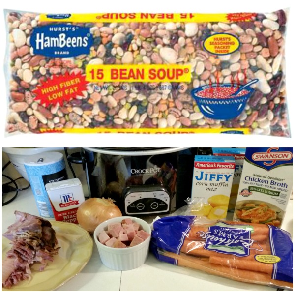 Slow Cooker Ham Soup with Hurst Beans \\ A guest recipe post from Fortville Mama on basilmomma.com