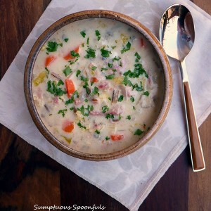 Stovetop Ham Soup with Wild Rice and White Beans \\ A guest post recipe from Sumptuous Spoonfuls on basilmomma.com