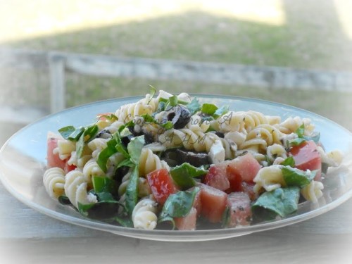 Vegetarian Pasta Salad Recipe | Get the recipe on basilmomma.com