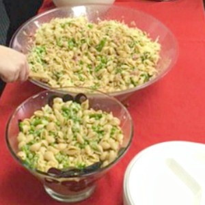 Warm Ham Pasta Salad with Asparagus and Peas - Get the recipe on basilmomma.com