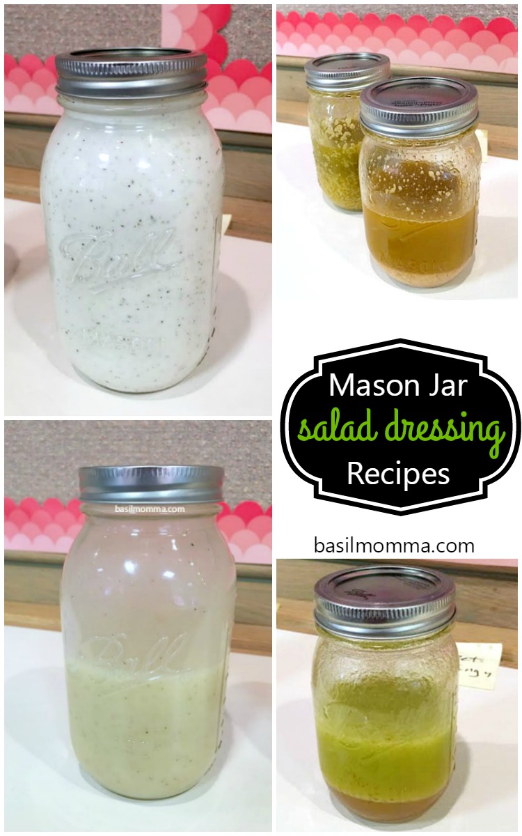 6 Mason Jar Salad Dressings - Get all of the recipes from basilmomma.com